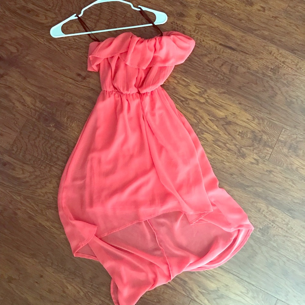 Strapless high low dress